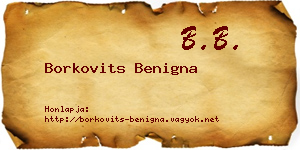 Borkovits Benigna névjegykártya